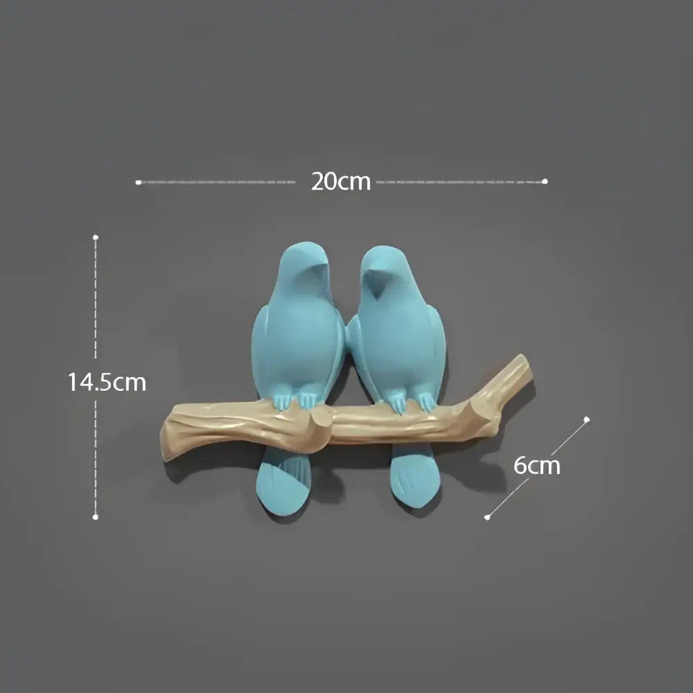 White bird resin hanger kitchen hook on wood branch