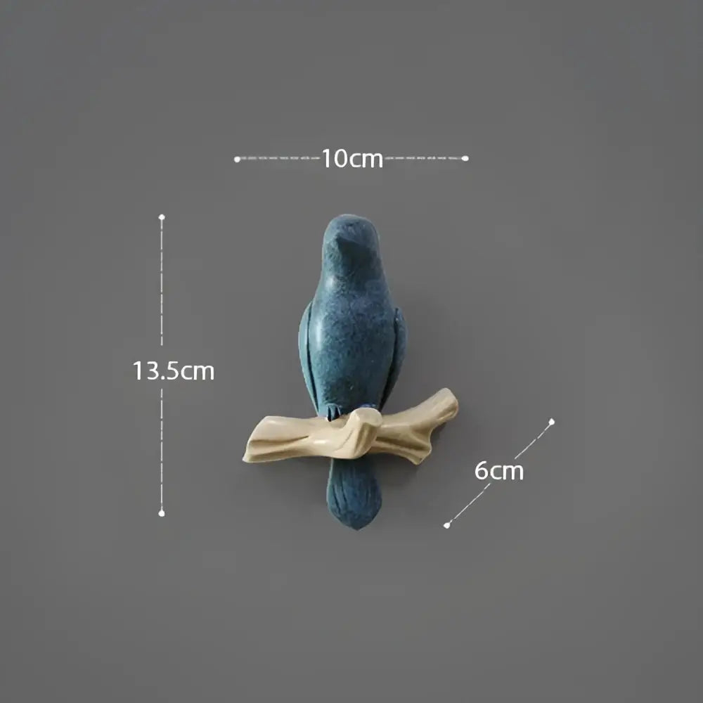 White bird resin hanger kitchen hook on wood branch