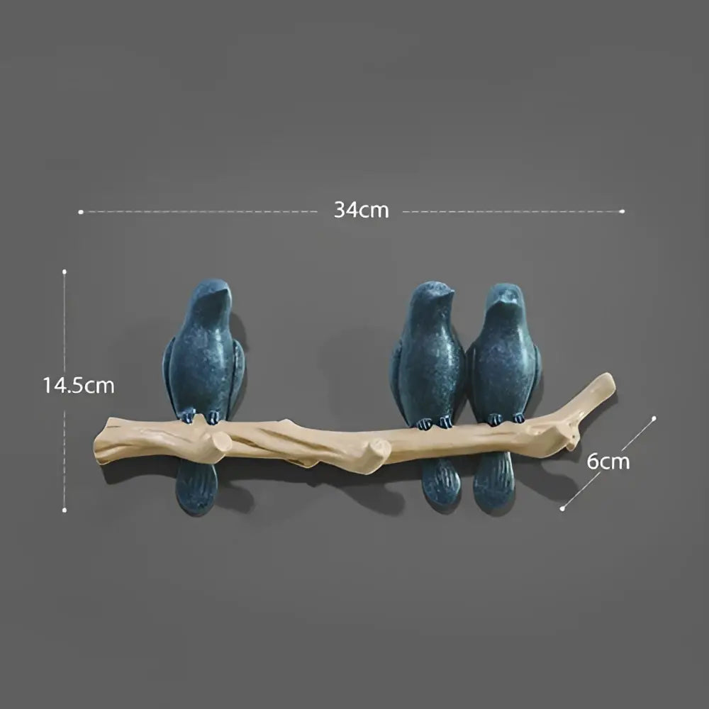 White bird resin hanger kitchen hook on wood branch