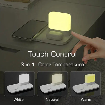 White led wireless charging night light bedroom lamp