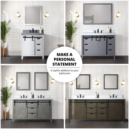 Nuvia White Bathroom Vanity With Gray Quartz Top And Faucet Set (SAK40685)