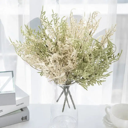 White dried baby’s breath lavender bouquet living room paper box vase