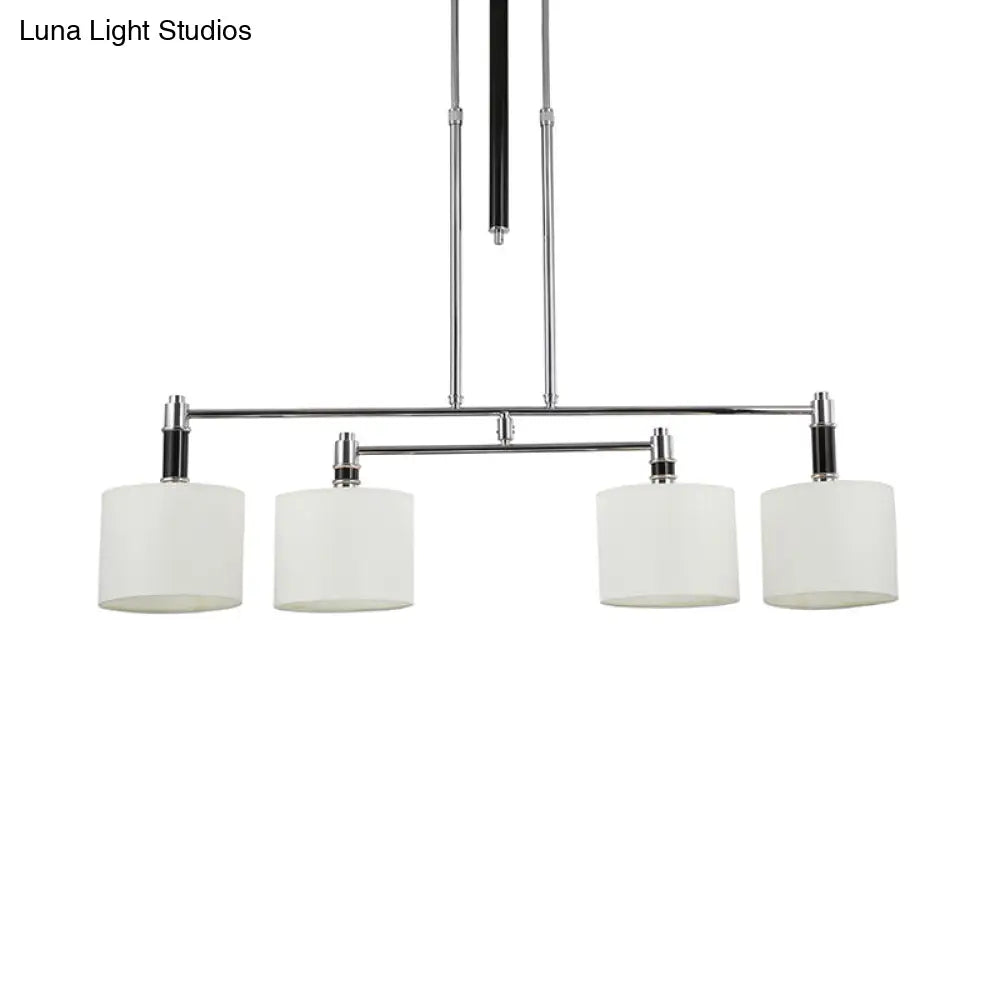DecorBites™ White Drum Shade Pendant Light Kit for Dining Room and Island, Set of 4