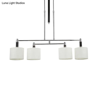 DecorBites™ White Drum Shade Pendant Light Kit for Dining Room and Island, Set of 4