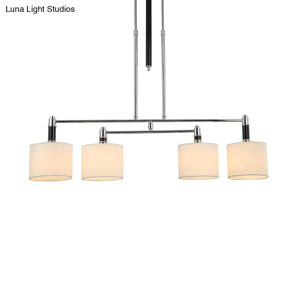 DecorBites™ White Drum Shade Pendant Light Kit for Dining Room and Island, Set of 4