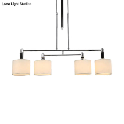 DecorBites™ White Drum Shade Pendant Light Kit for Dining Room and Island, Set of 4