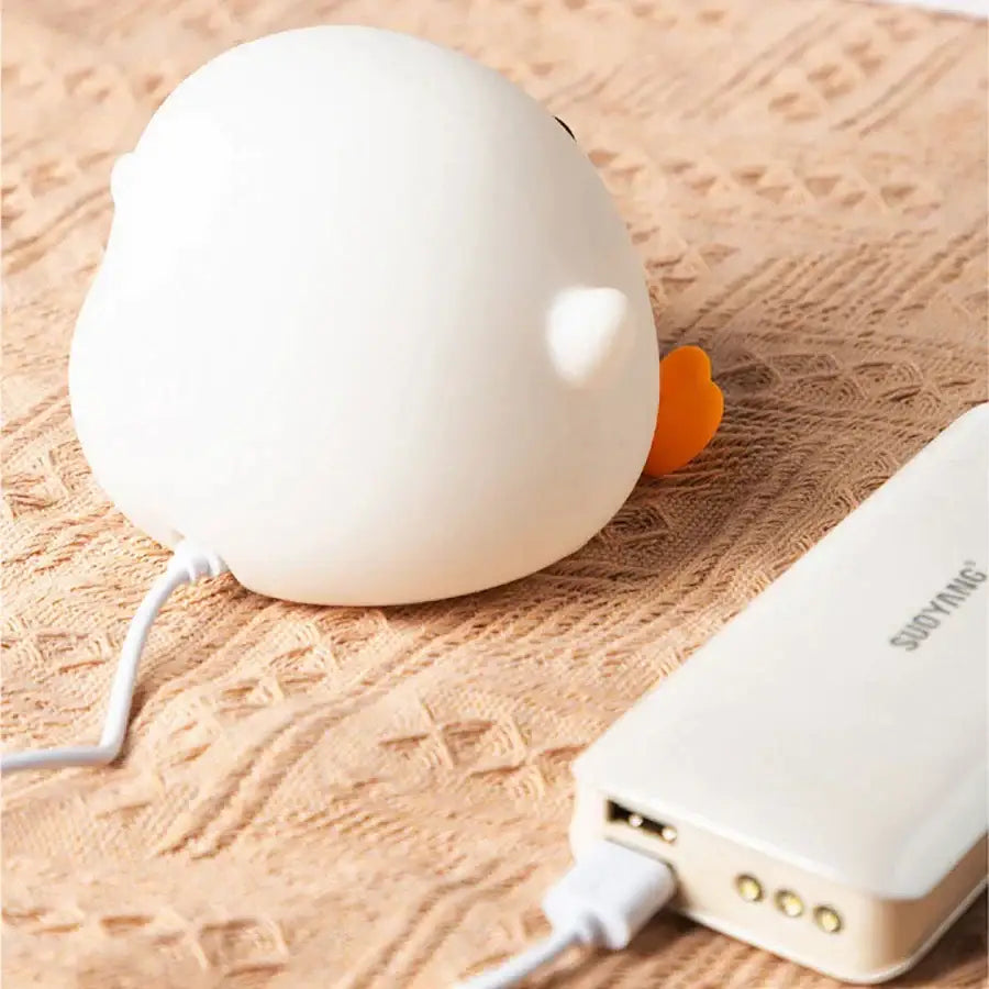 White duck silicone night light bedroom touch sensor timer
