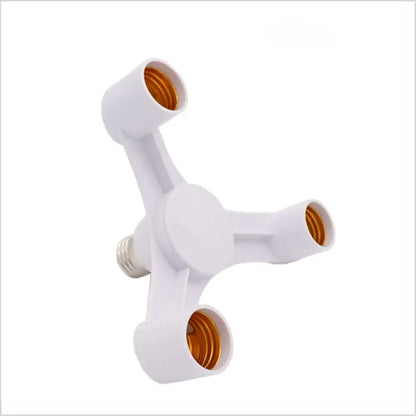 White e27 lamp holder 3-way converter pack for living room lighting