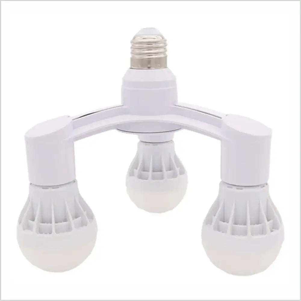 White e27 lamp holder 3-way converter pack for living room lighting