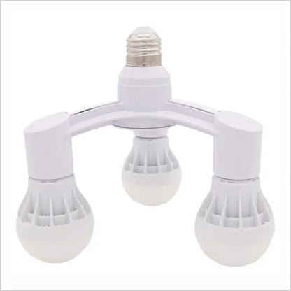 White e27 lamp holder 3-way converter pack for living room lighting