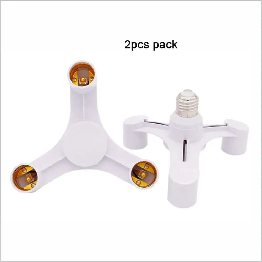 White e27 lamp holder 3-way converter pack for living room lighting