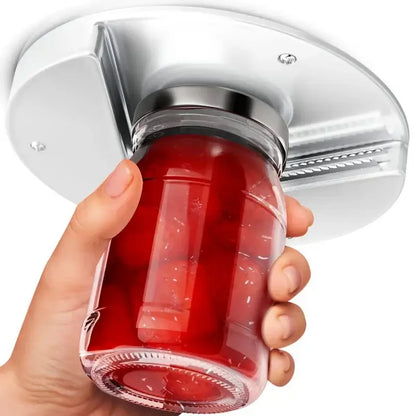 White easy twist jar opener kitchen lid remover with adhesive mount