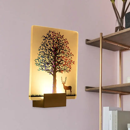 White elk tree led wall sconce living room lamp