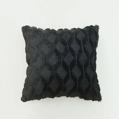 White embroidered diamond cushion cover for living room decor