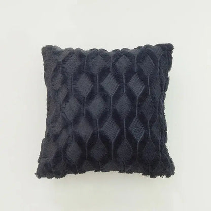 White embroidered diamond cushion cover for living room decor