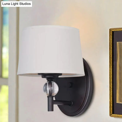 DecorBites™ White Fabric Wall Sconce Light: Modern Style with Crystal Ball Deco
