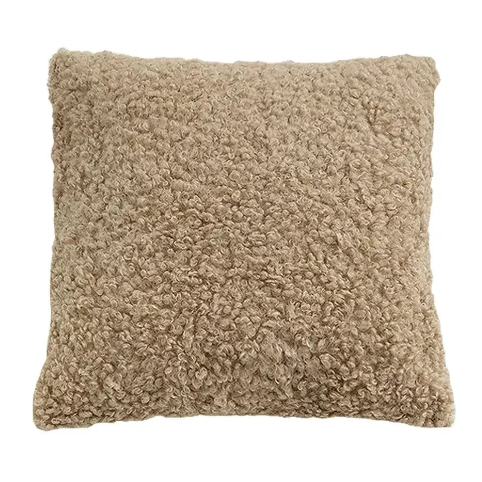 White fluffy ivorycamel polka dot cushion cover 45x45cm living room