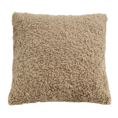 White fluffy ivorycamel polka dot cushion cover 45x45cm living room