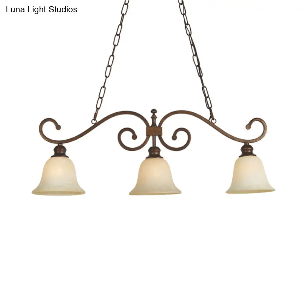 DecorBites™ White Glass Bell Pendant Light - Classic Island Lighting with 3 Lights for Dining Room
