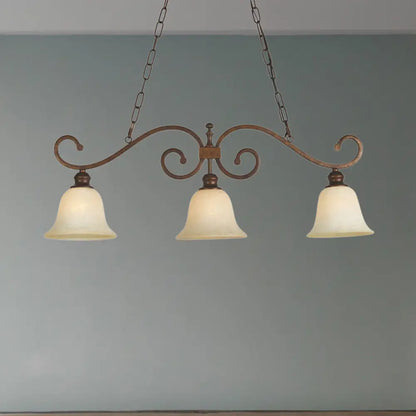 DecorBites™ White Glass Bell Pendant Light - Classic Island Lighting with 3 Lights for Dining Room
