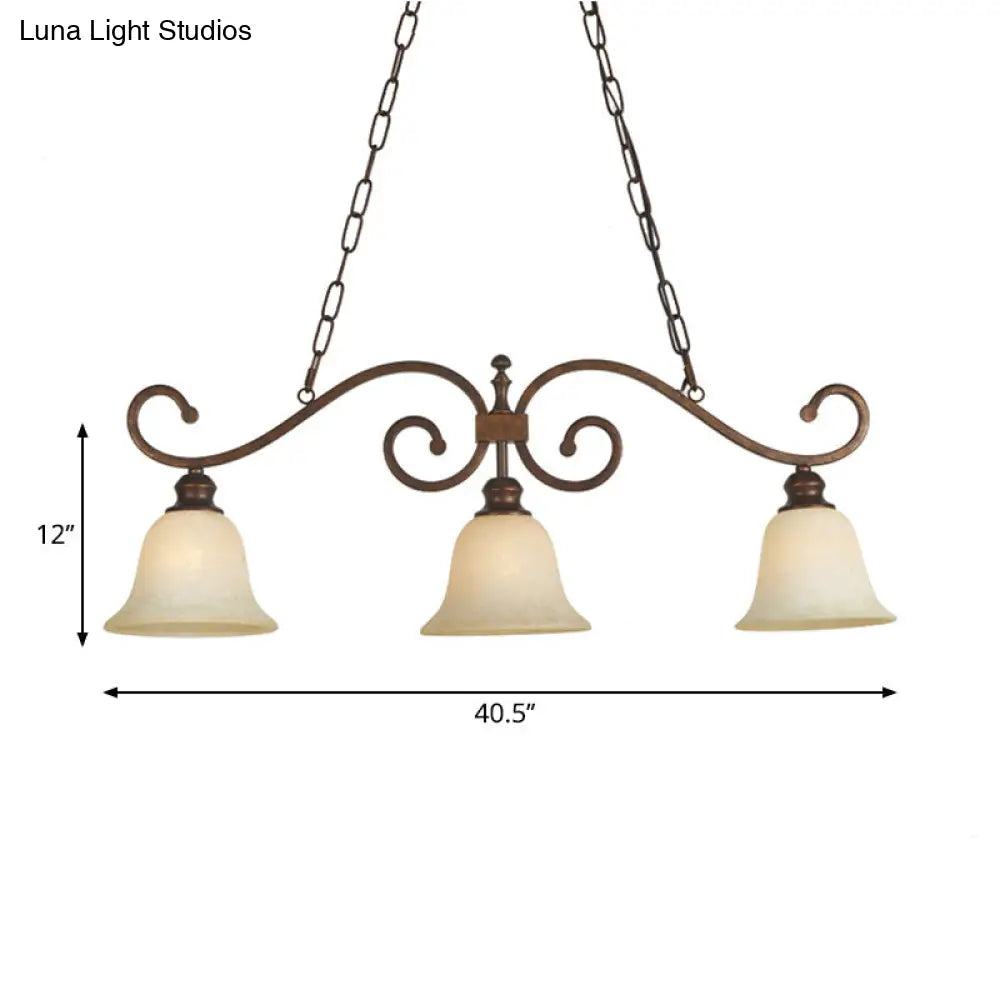 DecorBites™ White Glass Bell Pendant Light - Classic Island Lighting with 3 Lights for Dining Room