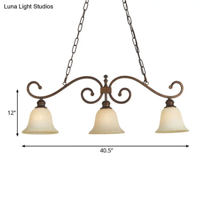 DecorBites™ White Glass Bell Pendant Light - Classic Island Lighting with 3 Lights for Dining Room