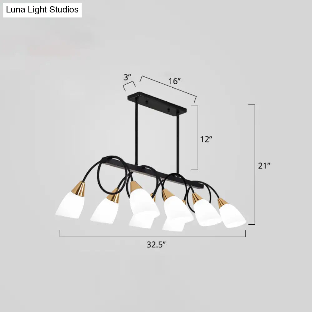 DecorBites™ White Glass Tulip Suspension Light – Modern Island Ceiling Fixture for Dining Room