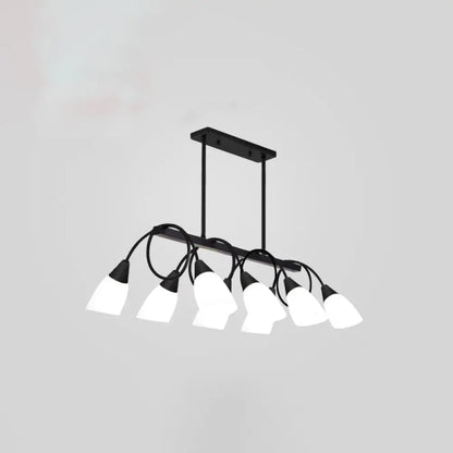 DecorBites™ White Glass Tulip Suspension Light – Modern Island Ceiling Fixture for Dining Room