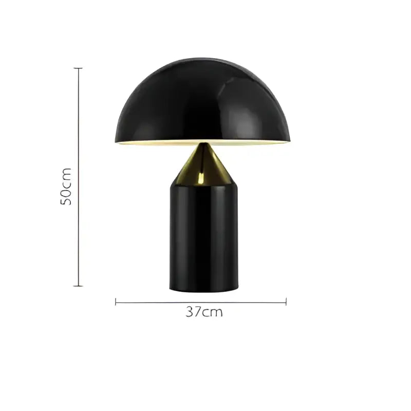 White glossy mushroom iron table lamp for bedroom decor