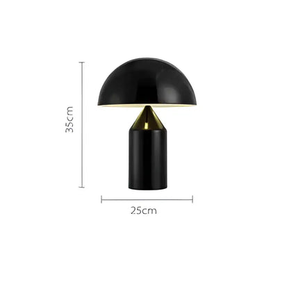 White glossy mushroom iron table lamp for bedroom decor