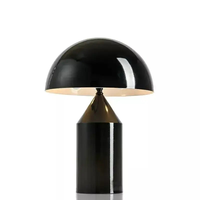 White glossy mushroom iron table lamp for bedroom decor
