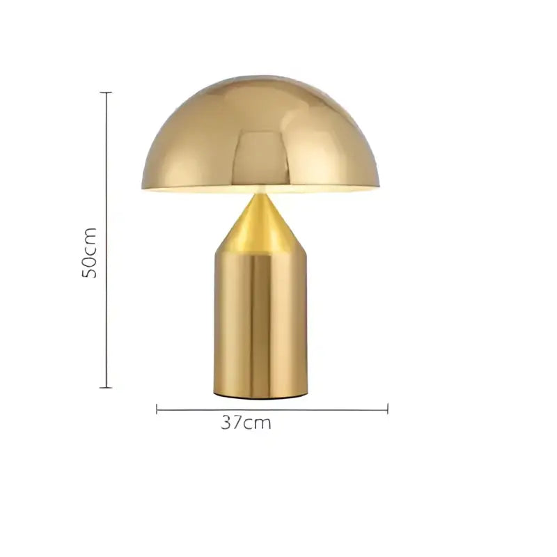 White glossy mushroom iron table lamp for bedroom decor