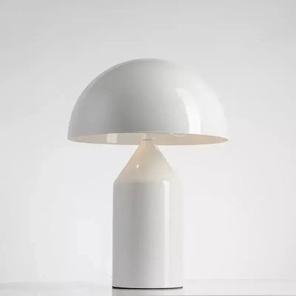 White glossy mushroom iron table lamp for bedroom decor