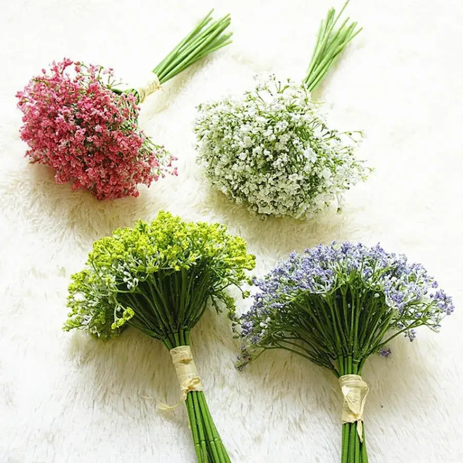 White gypsophila artificial flowers wedding and home decor bouquet