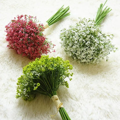 White gypsophila artificial flowers wedding and home decor bouquet