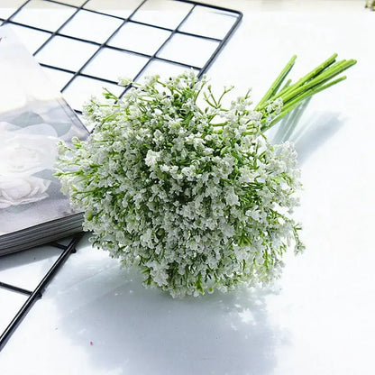 White gypsophila artificial flowers wedding and home decor bouquet