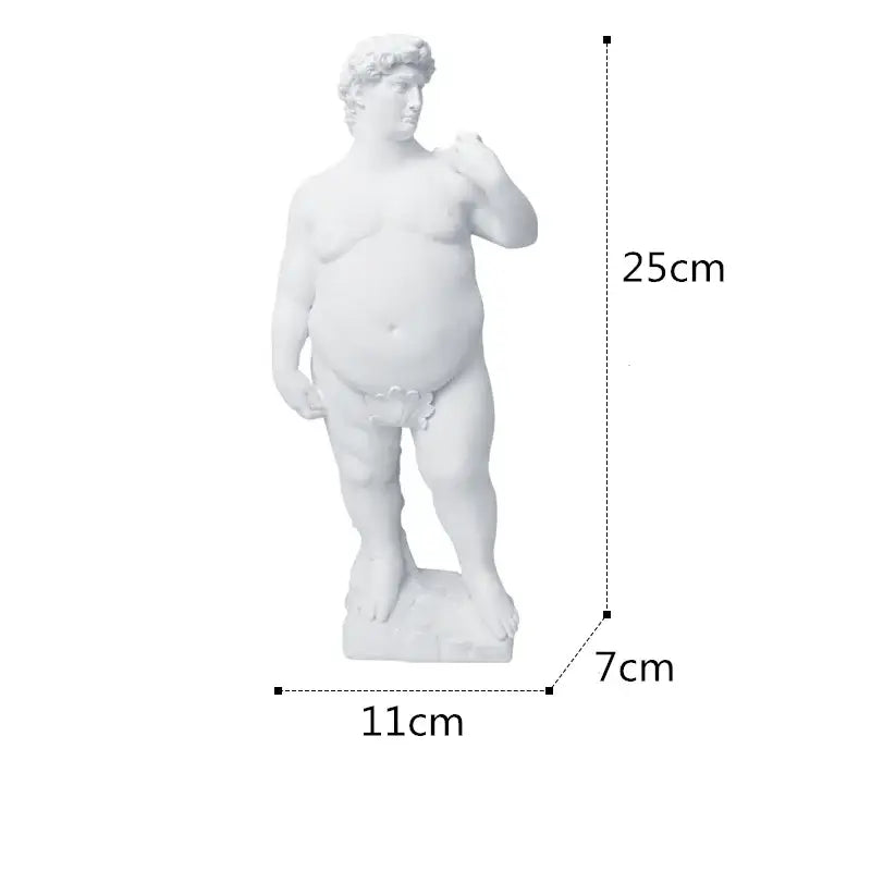 White hercules david obesity resin sculpture living room decor art