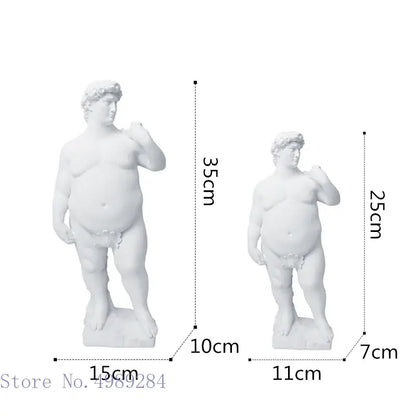 White hercules david obesity resin sculpture living room decor art