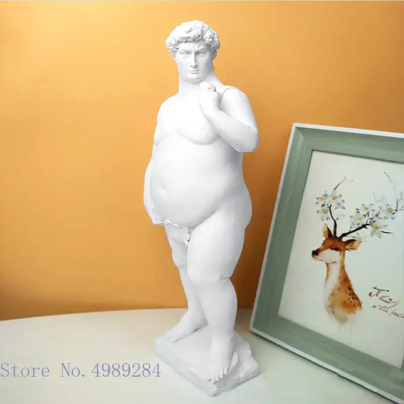 White hercules david obesity resin sculpture living room decor art