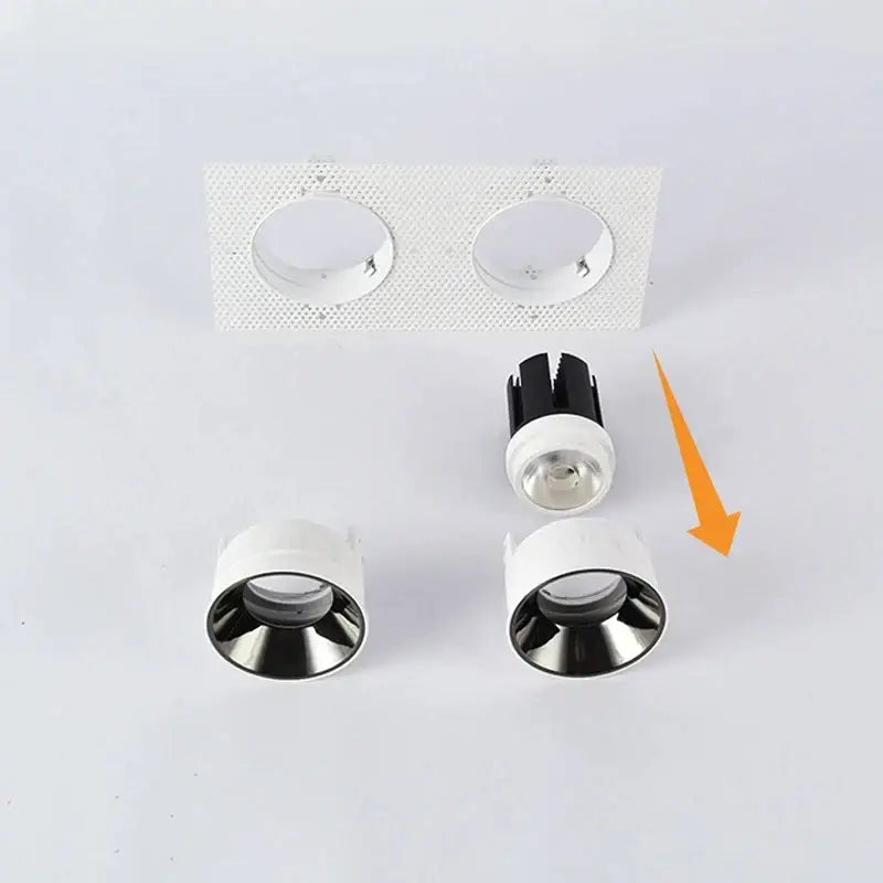 White honeycomb double head square led downlight living room fixture