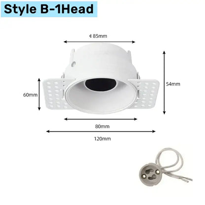White honeycomb double head square led downlight living room fixture