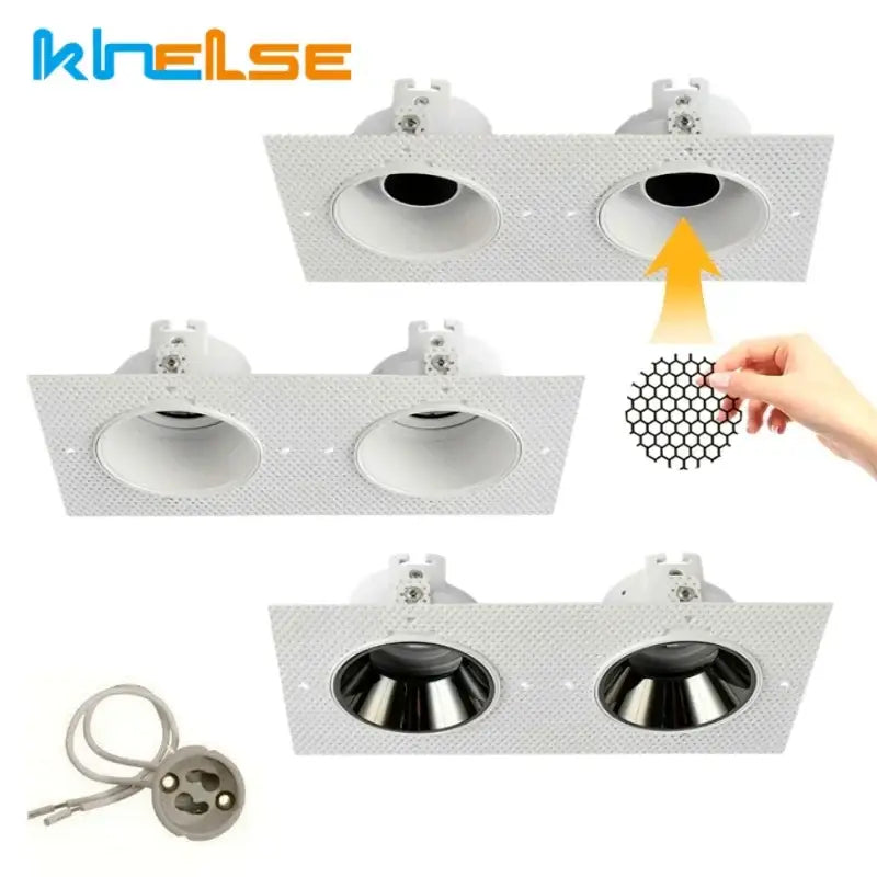 White honeycomb double head square led downlight living room fixture