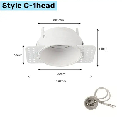 White honeycomb double head square led downlight living room fixture