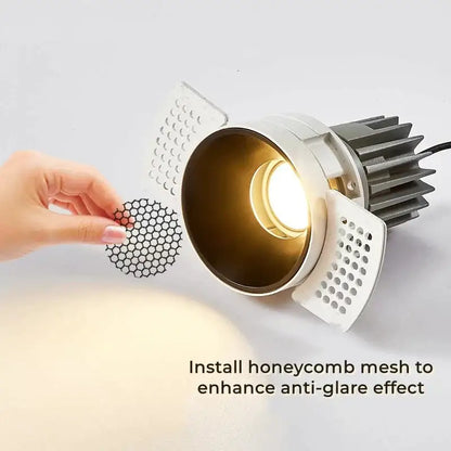 White honeycomb double head square led downlight living room fixture