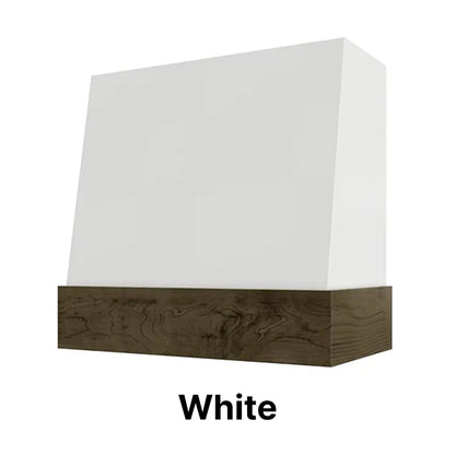 Wood Range Hood With Angled Front and Walnut Band - 30", 36", 42", 48", 54" and 60" Widths Available