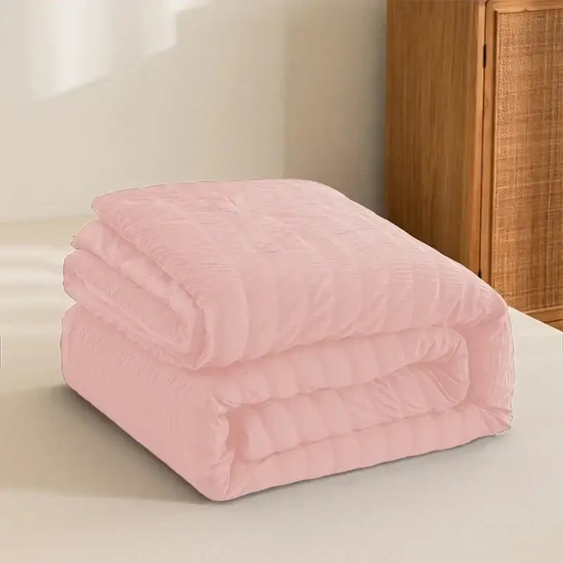 White king size seersucker quilt bedroom soft all season comforter