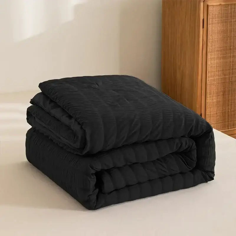 White king size seersucker quilt bedroom soft all season comforter