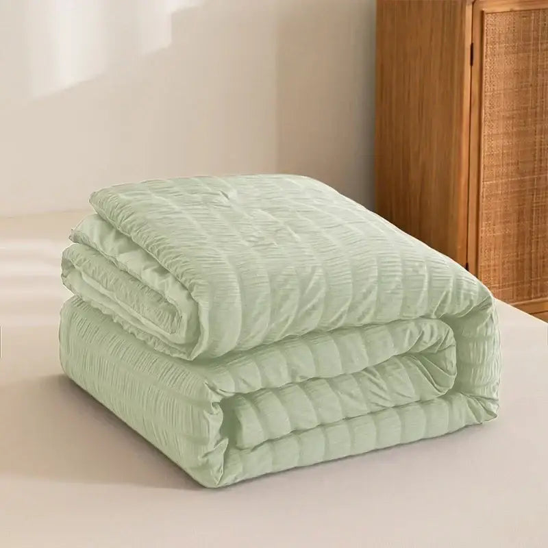 White king size seersucker quilt bedroom soft all season comforter