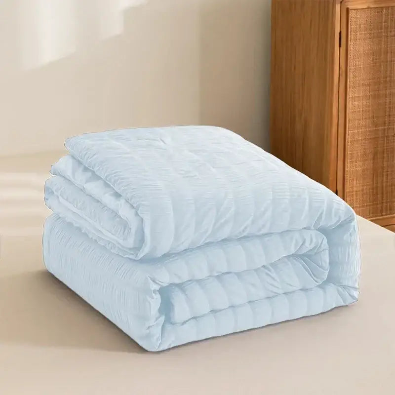 White king size seersucker quilt bedroom soft all season comforter