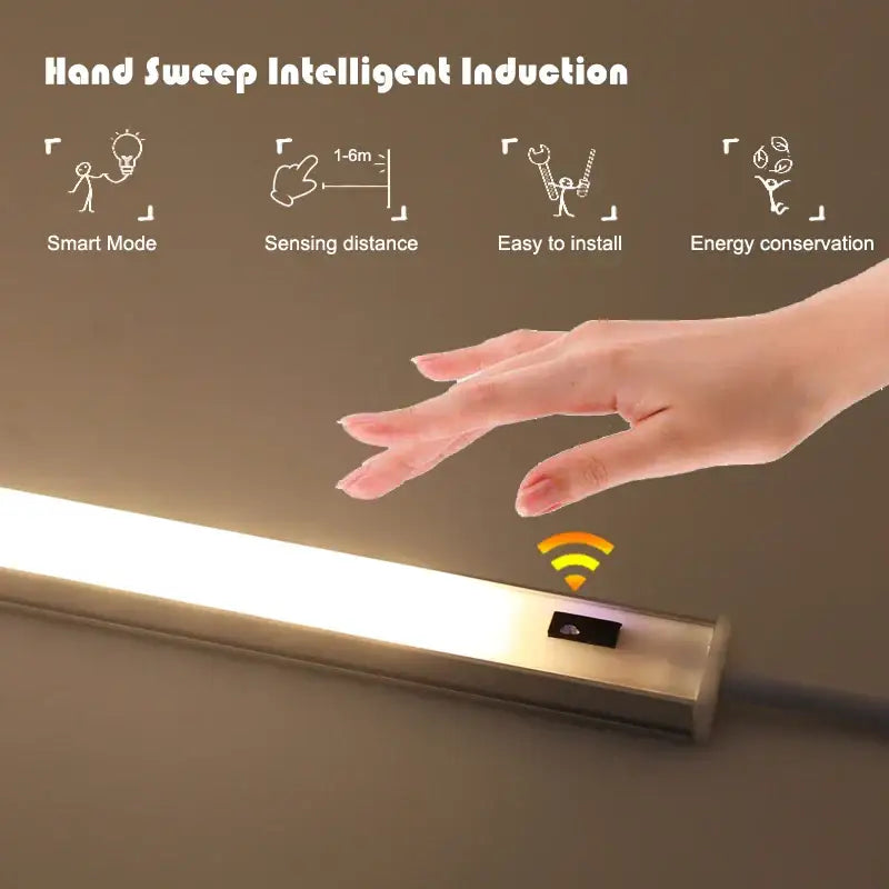 White led motion sensor cabinet light kitchen under counter lamp